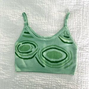 Green Pattern tank top